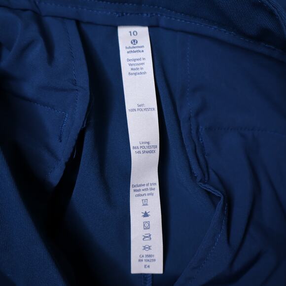LULULEMON Long Story Short Poseidon Blue Outdoor Golf Athleisure Women's 10 - Picture 7 of 7